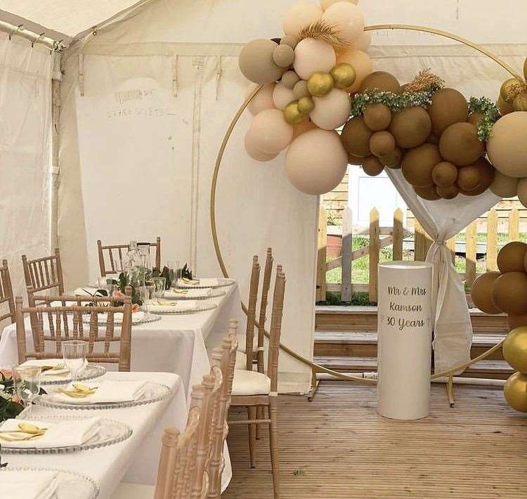 A marquee set up by Events Meets World