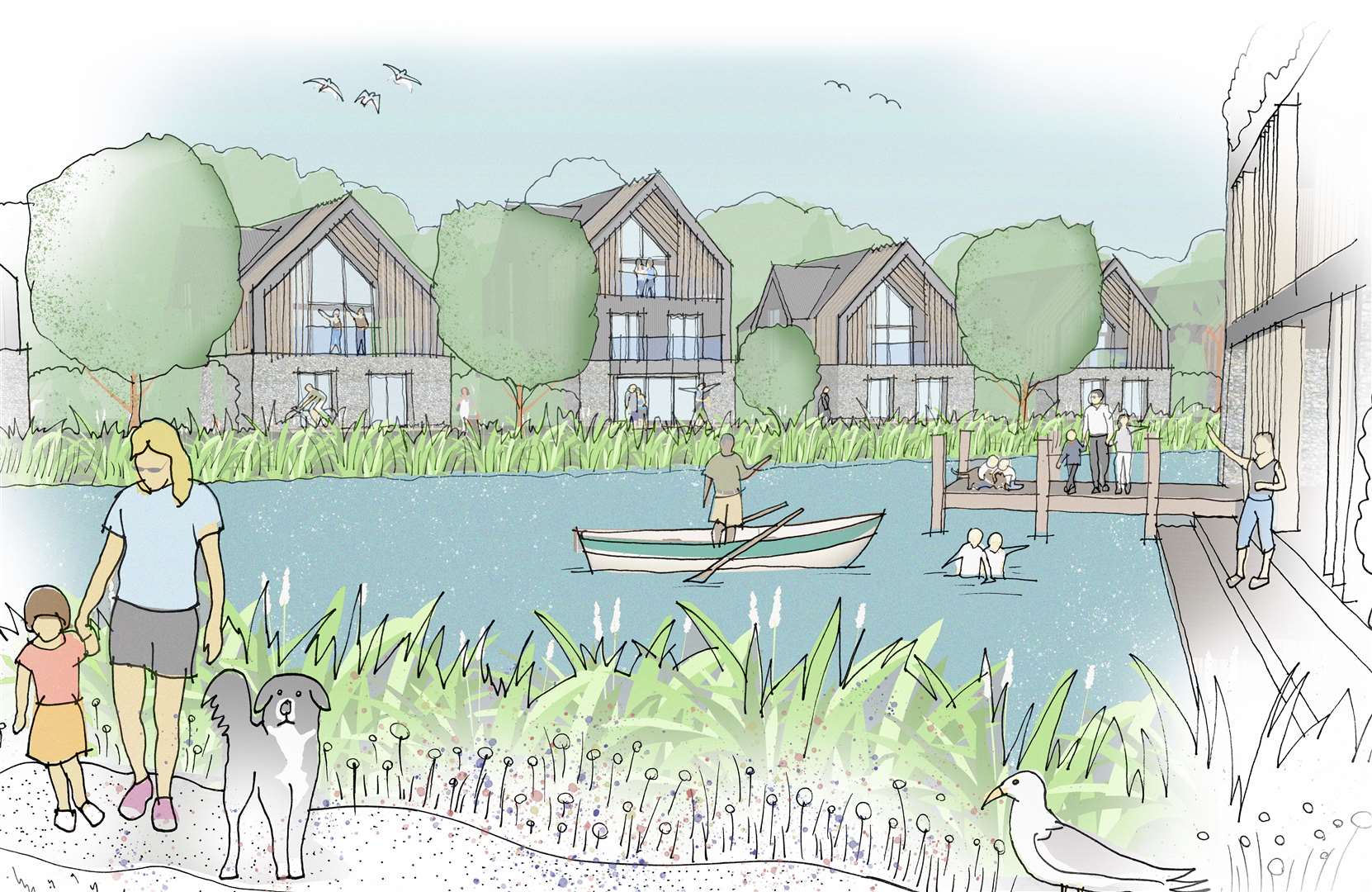 Drawing showing how the golf course bid could look if plans go ahead. Holiday homes and a boating lake are proposed