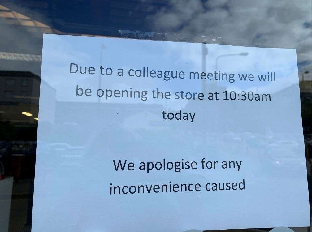 This sign was put up outside the Chatham Debenhams store as staff were told it would be closing