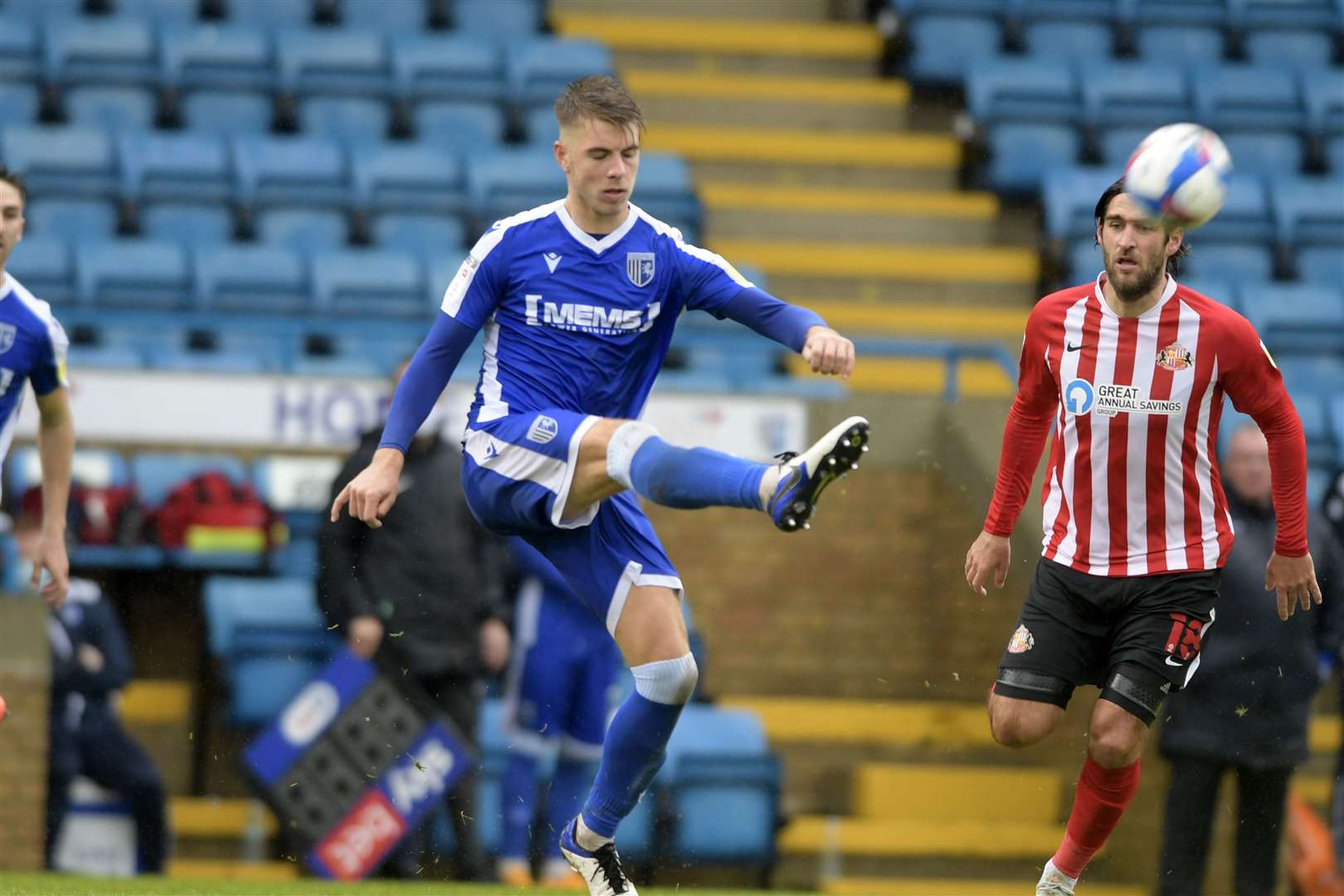 Gillingham defender jack Tucker makes a clearance Picture: Barry Goodwin