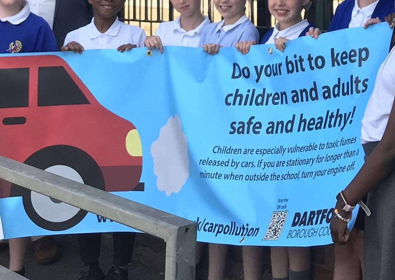 The signs read 'do your bit to keep children and adults safe and healthy'. Picture: Dartford Borough Council