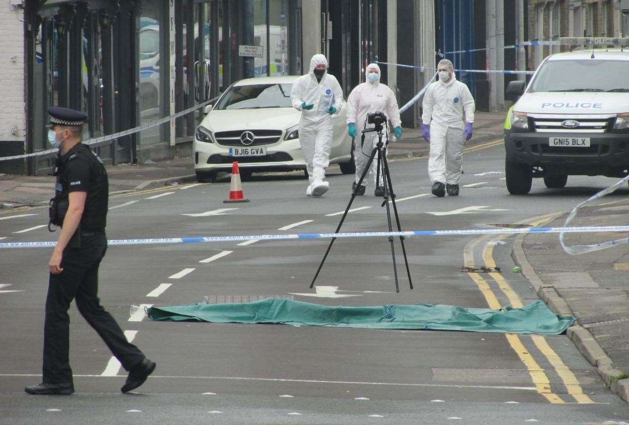 Police were joined by forensics at the scene