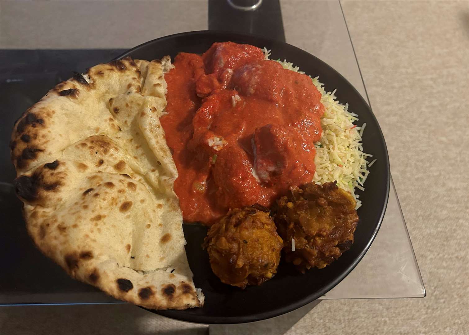 This Indian takeaway arrived within half an hour and was packed with flavour