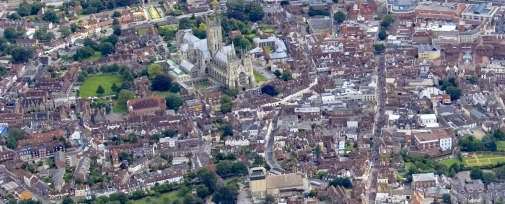 Divided city: Aerial view of Canterbury supplied by Countrywide Photographic