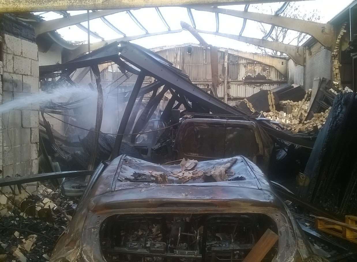 The devastation from the fire at Shellen's in Northfleet Industrial Estate