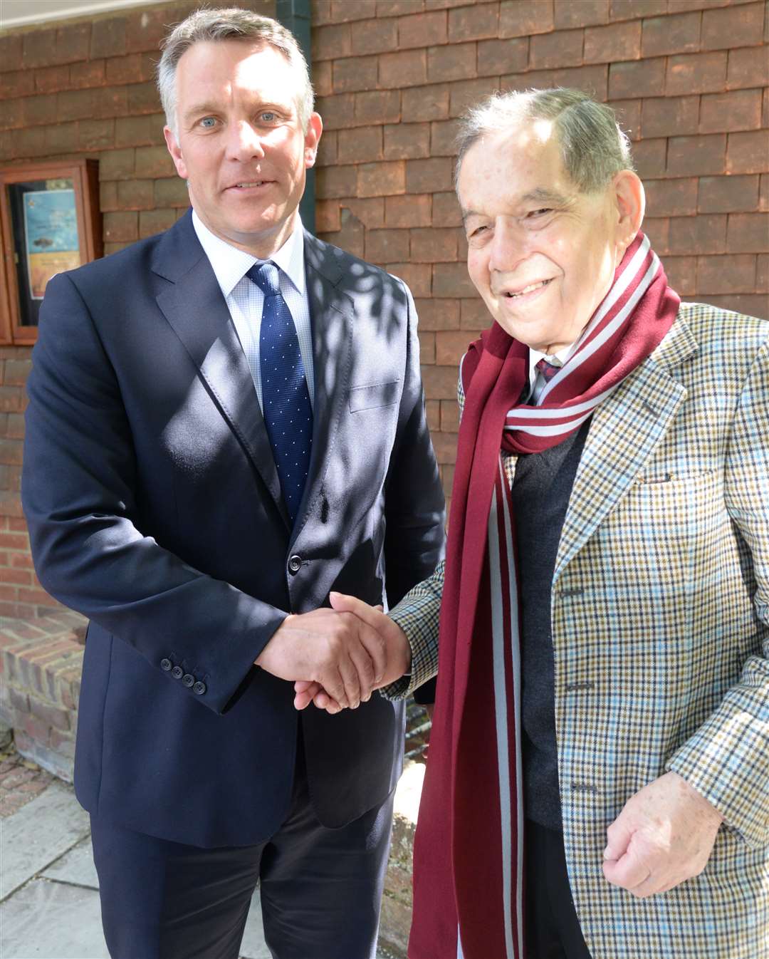 In 2018, King’s welcomed fellow survivor Rudi Oppenheimer, pictured here with former headteacher Jeremy Walker. Picture: Chris Davey