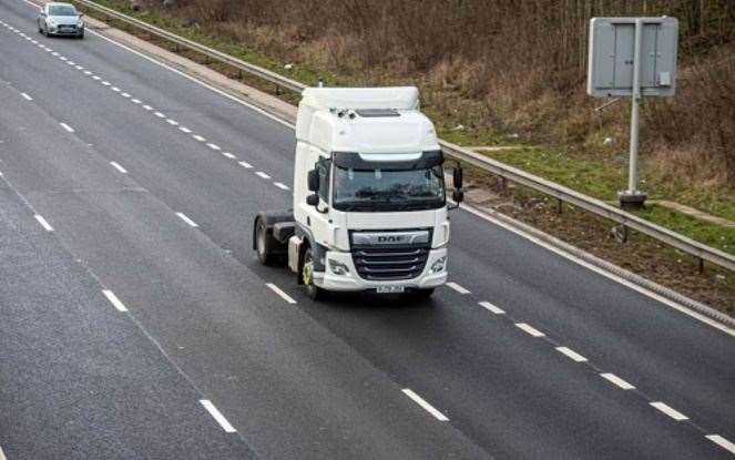 Kent Police's unmarked HGV cab provided by National Highways. Picture: Kent Police