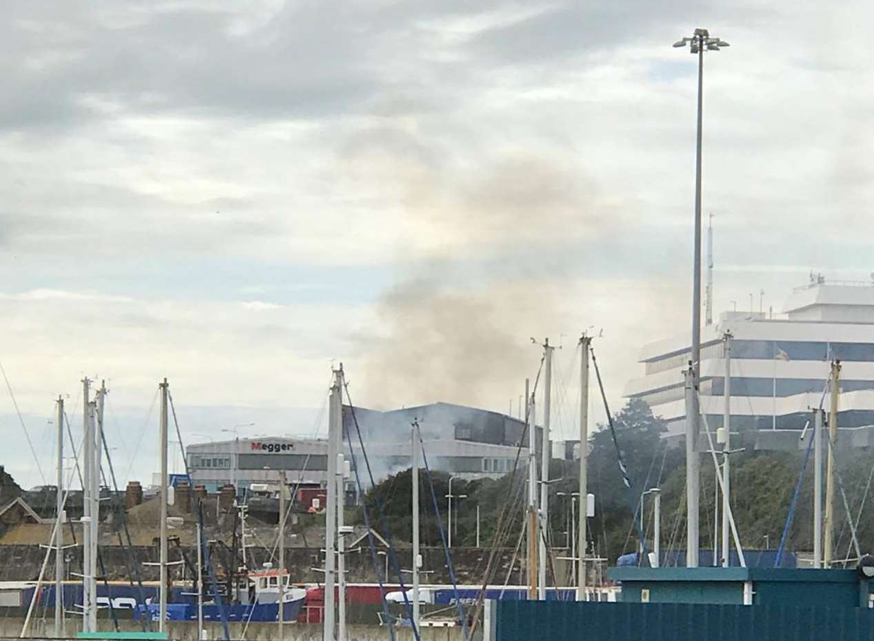 Dover harbour fire reported as firefighters put out blaze in Elizabeth ...