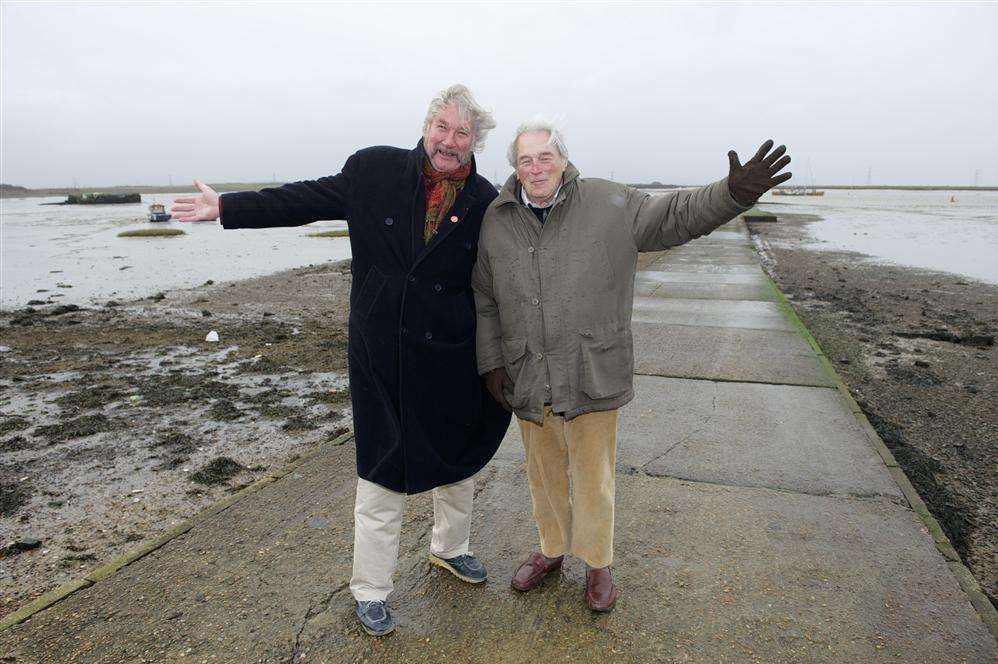 Geof Reed and Don Eatwell, of the Queenborough Harbour Trust, near Crundells Wharf, Queenborough.