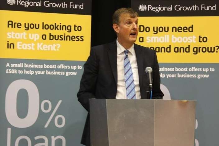Kent County Council leader Paul Carter at the launch of the Small Business Boost