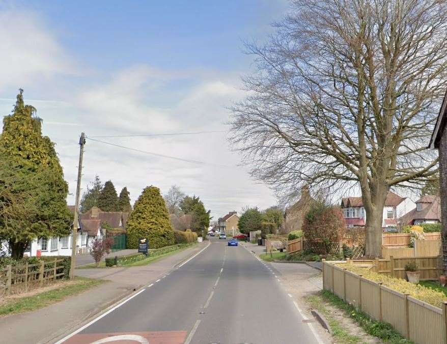 A woman has been taken to hospital following a crash on the A2227 Wrotham Road. Photo: Google