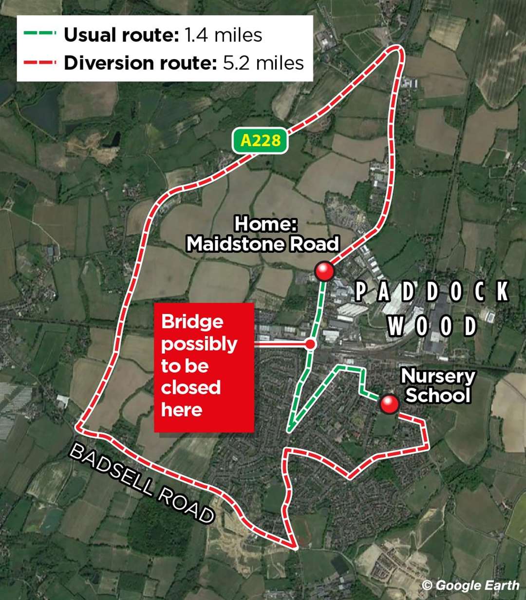 Anja's current journey to her daughter's nursery could increase from five minutes to 15 minutes