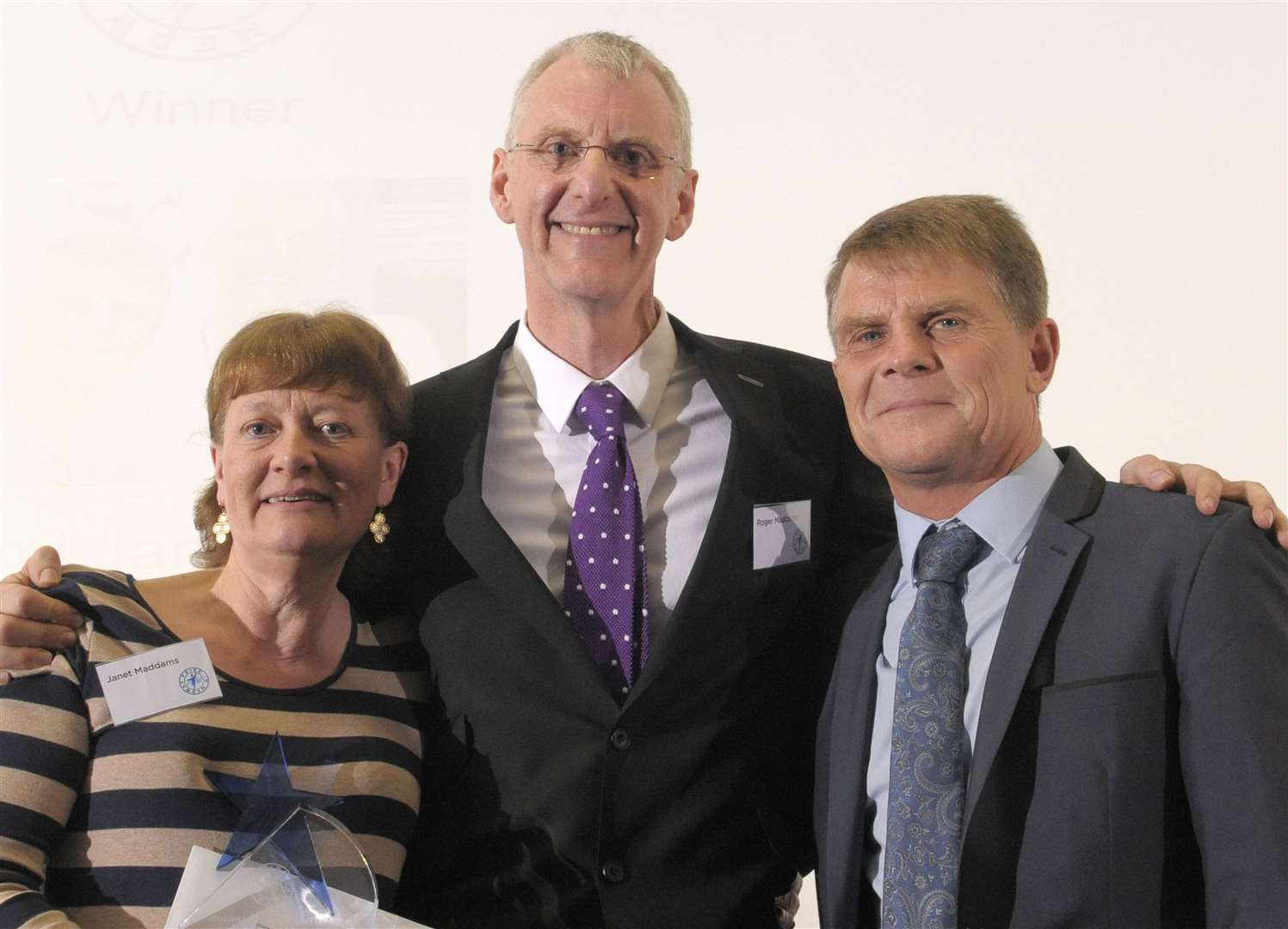 Janet and Roger Maddams alongside Andy Hessenthaler, now Dover Athletic manager, at the 2014 Pride in Medway gala. Picture: Ruth Cuerden