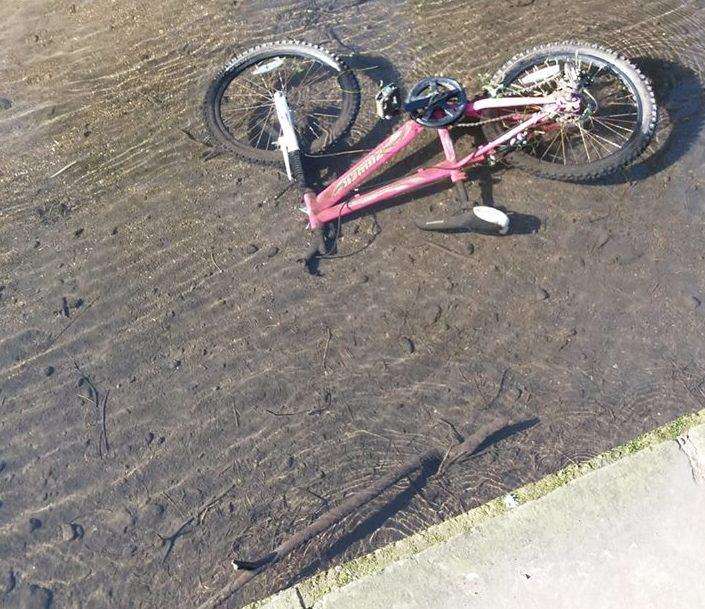 A child's bicycle at the bottom of the River Dour, Dover. Picture: Augusta Pearson, AFMID