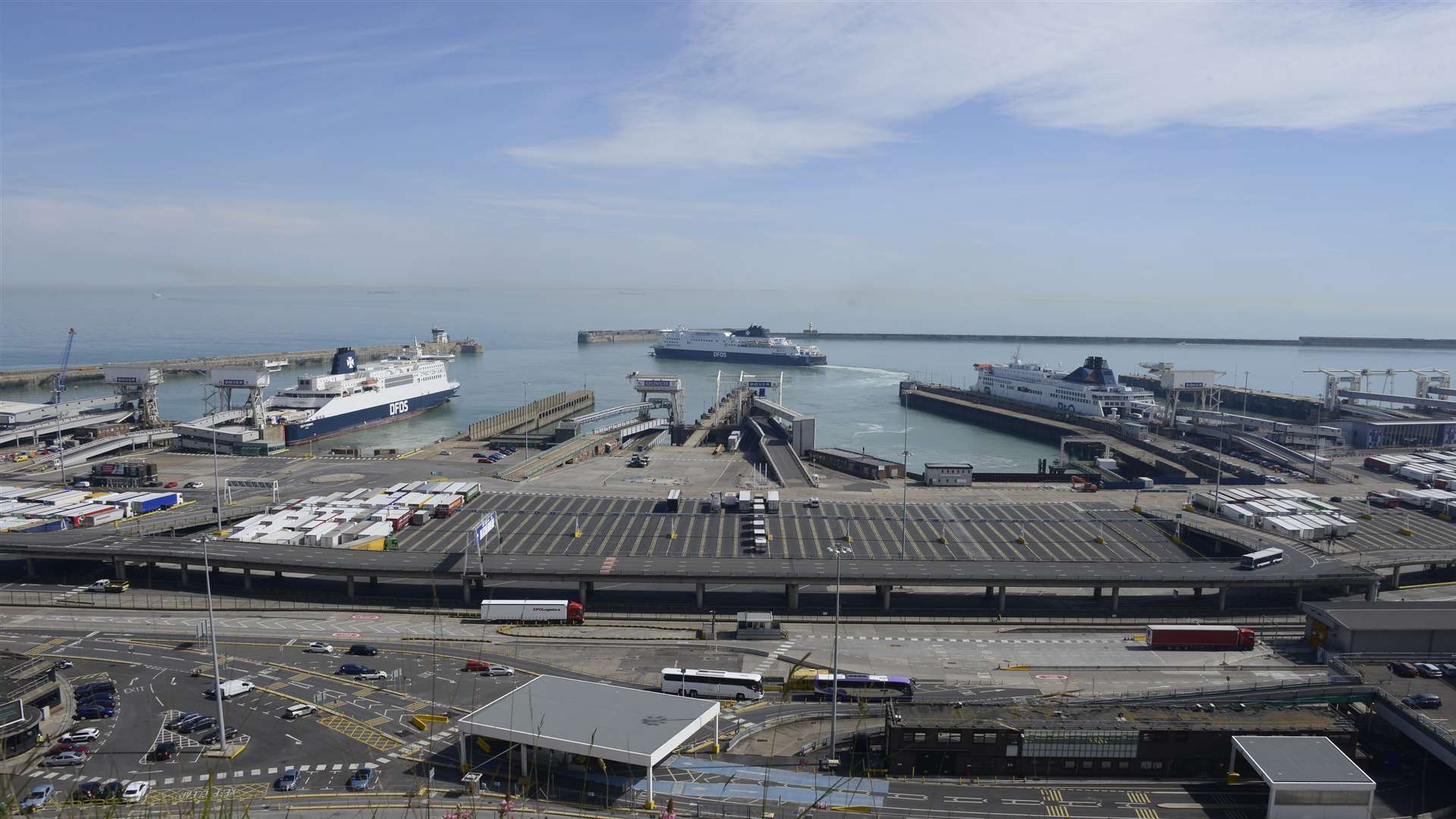 Port of Dover, Eastern Docks side. Stock picture