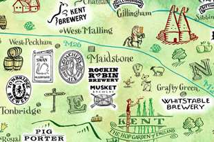 Mr Gander created the map as a follow up to September's Kent Green Hop Beer Fortnight souvenir version