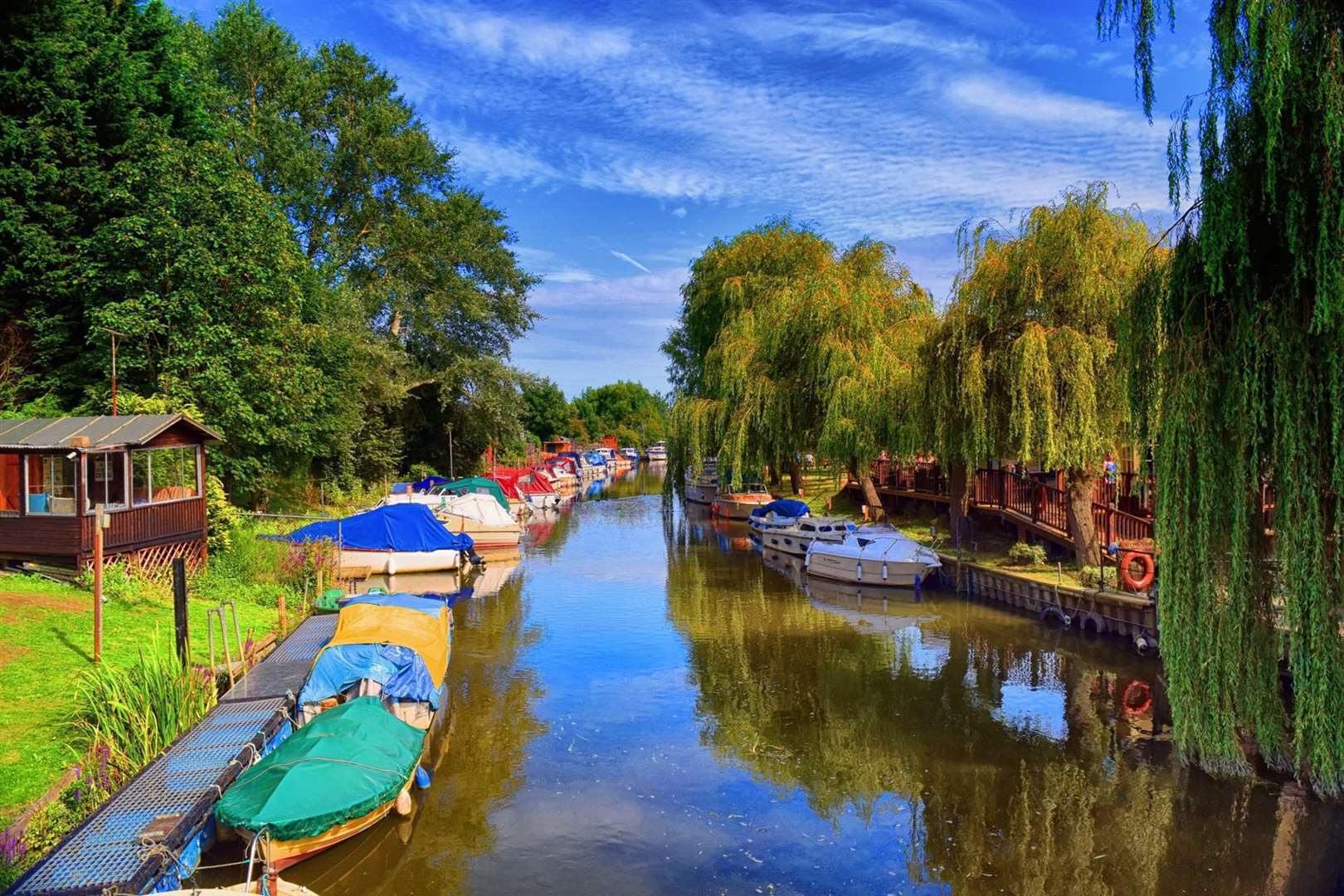 The River Stour at Grove Ferry is popular for canoe trips and pleasure boat rides Pic: John Hippisley