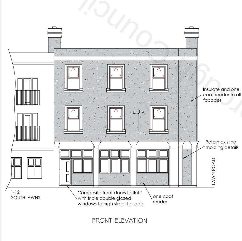 The proposed front elevation of the pub. Picture: Gravesham Borough Council / H Channa
