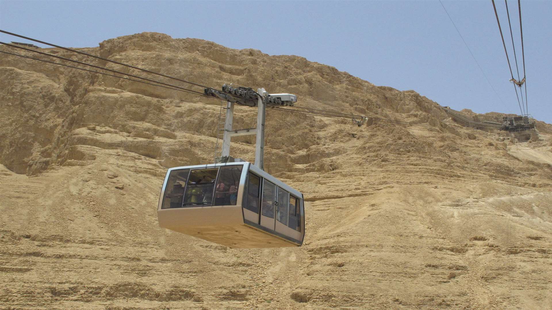 A short cable car ride takes visitors to the top of Masada. Picture: Suz Elvey