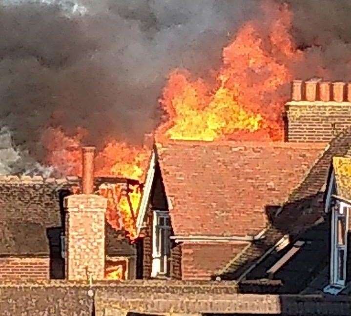 The blaze started on Monday afternoon. Picture: Andrew Dawton