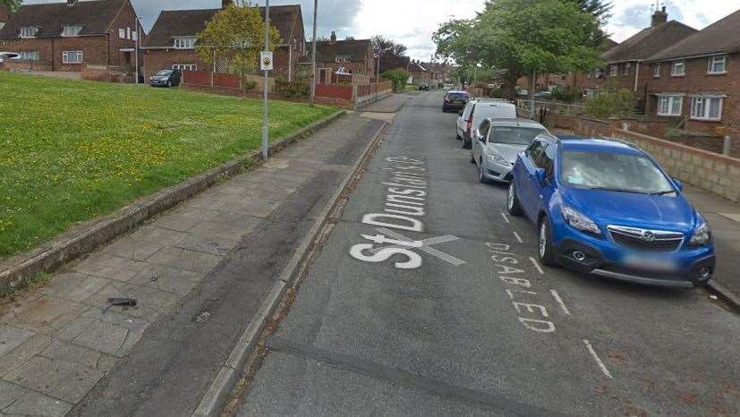 A man was taken to hospital after a motorbike crashed into a parked car. Picture: Google Maps (22592731)