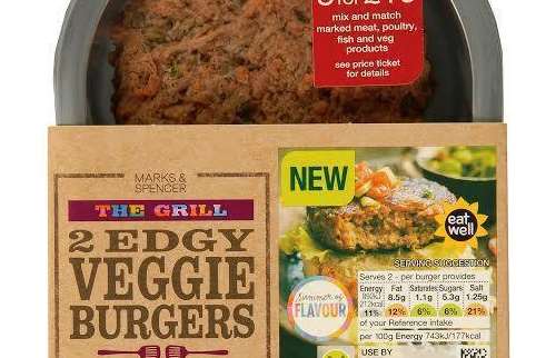 An Edgy Veggie burger, complete with M&S packaging