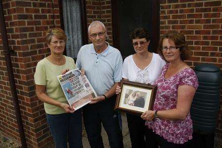 Annette Easterby (right), widow of DS Terry Easterby, and her family were upset to hear of the sentence from the Medway Messenger