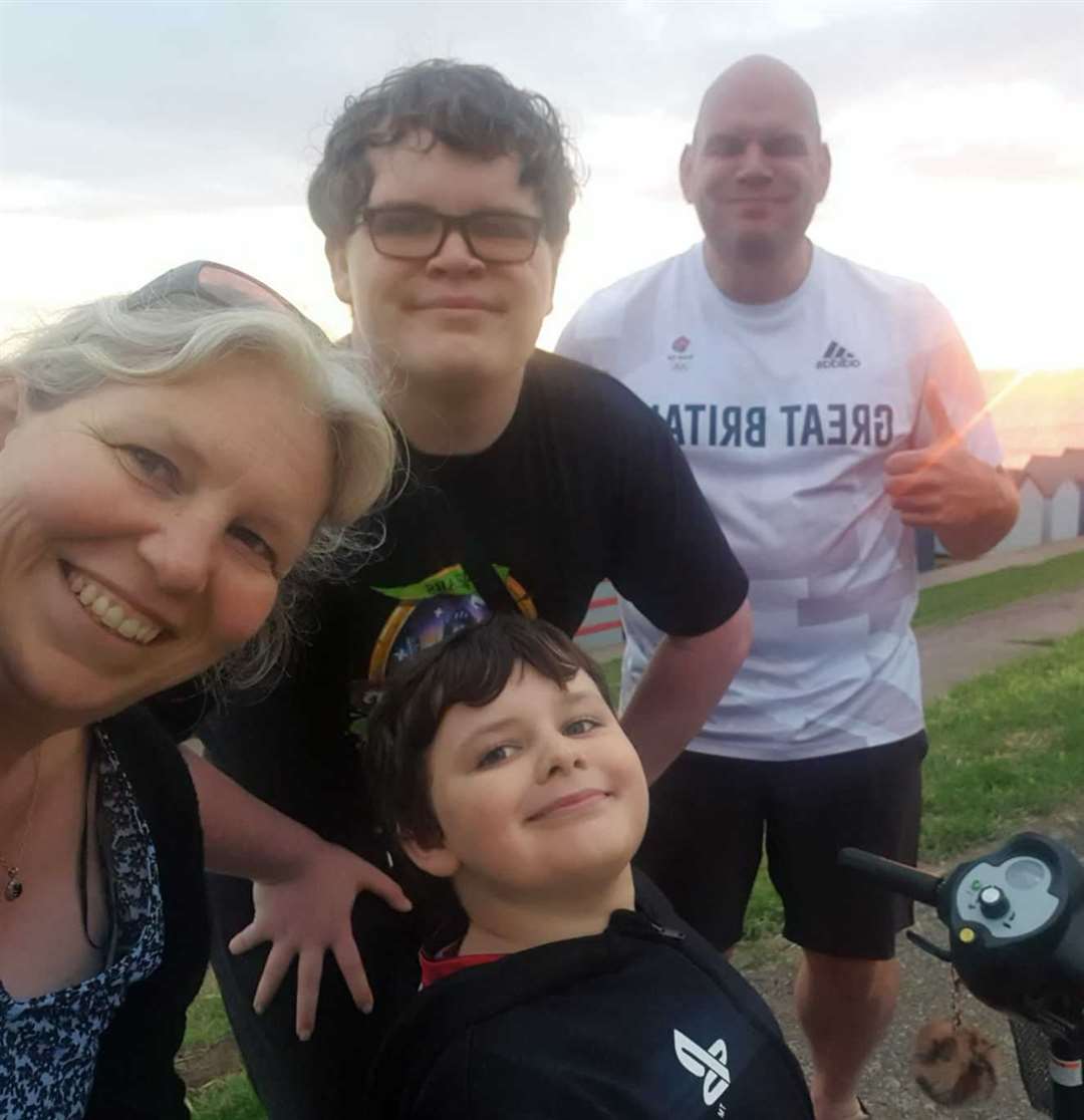Petra Rose's son Matthew (middle) has autism and her youngest son David (bottom) is a wheelchair user. Picture: Petra Rose