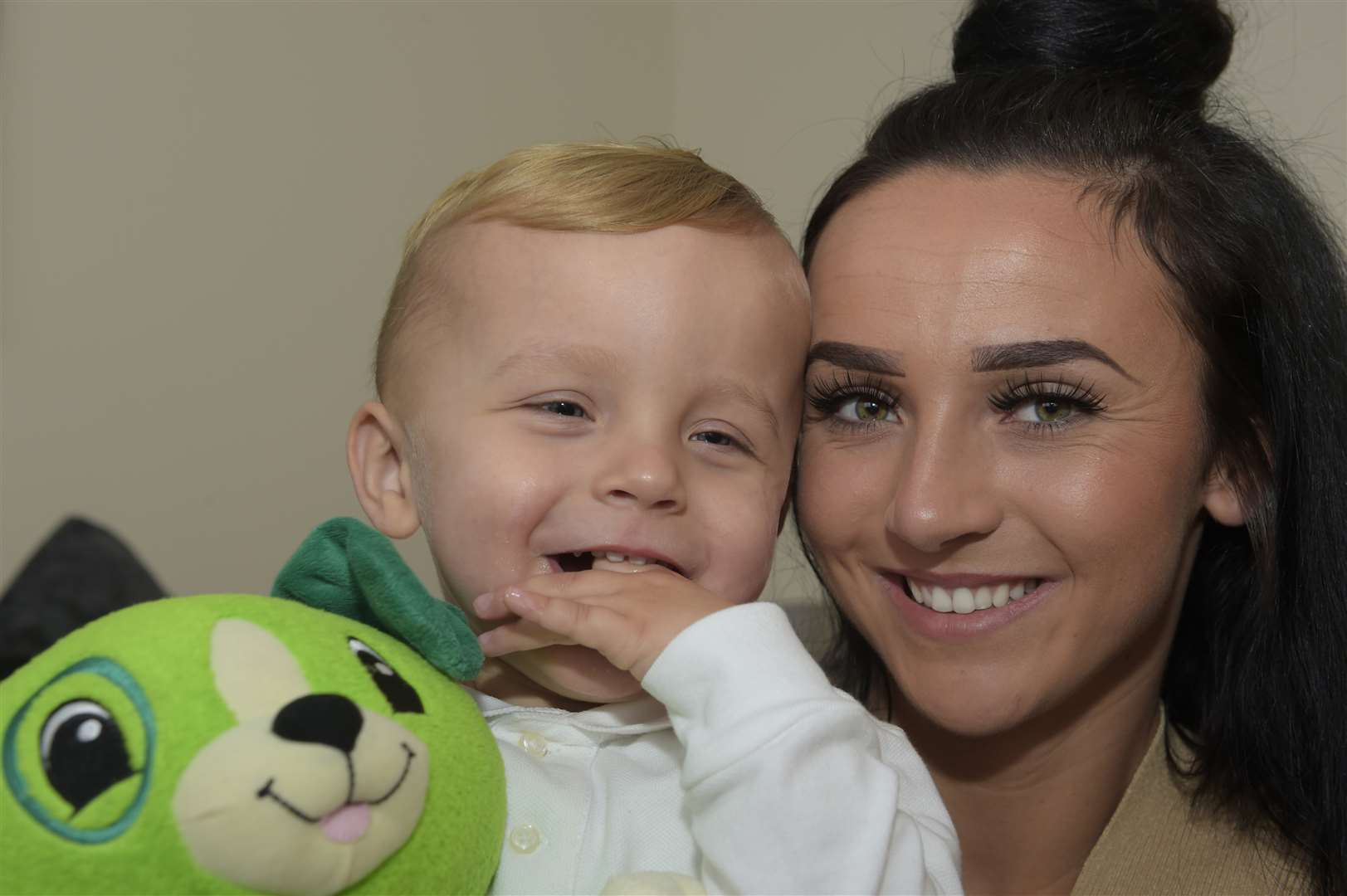 Two-year-old Freddie Penny with his mum Robyn Gough