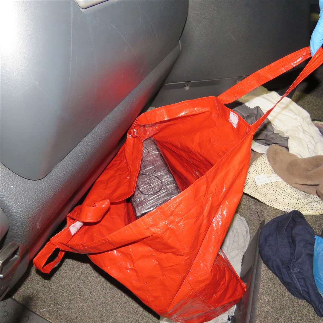 The drugs were concealed in an orange bag in the cab in a lorry driven by Cristian-Dan Balasoui. Picture NCA