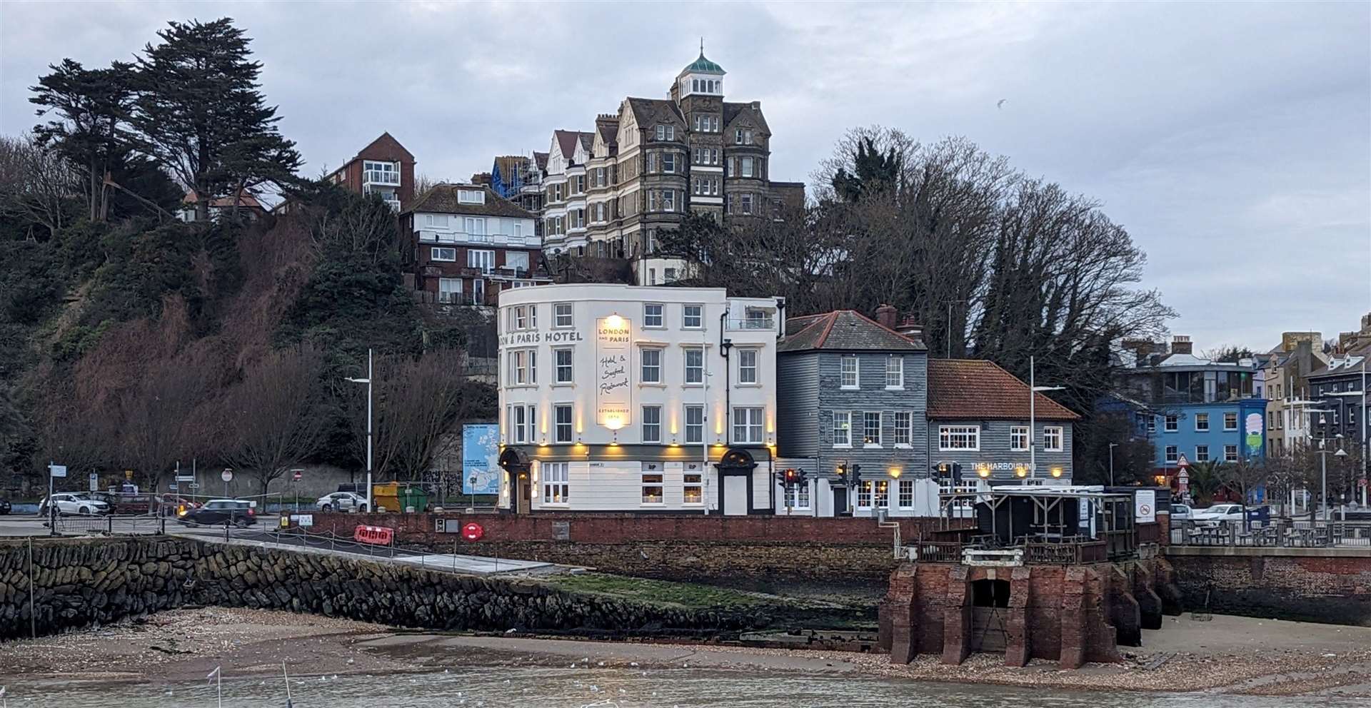 The London and Paris occupies a prime site overlooking Folkestone harbour