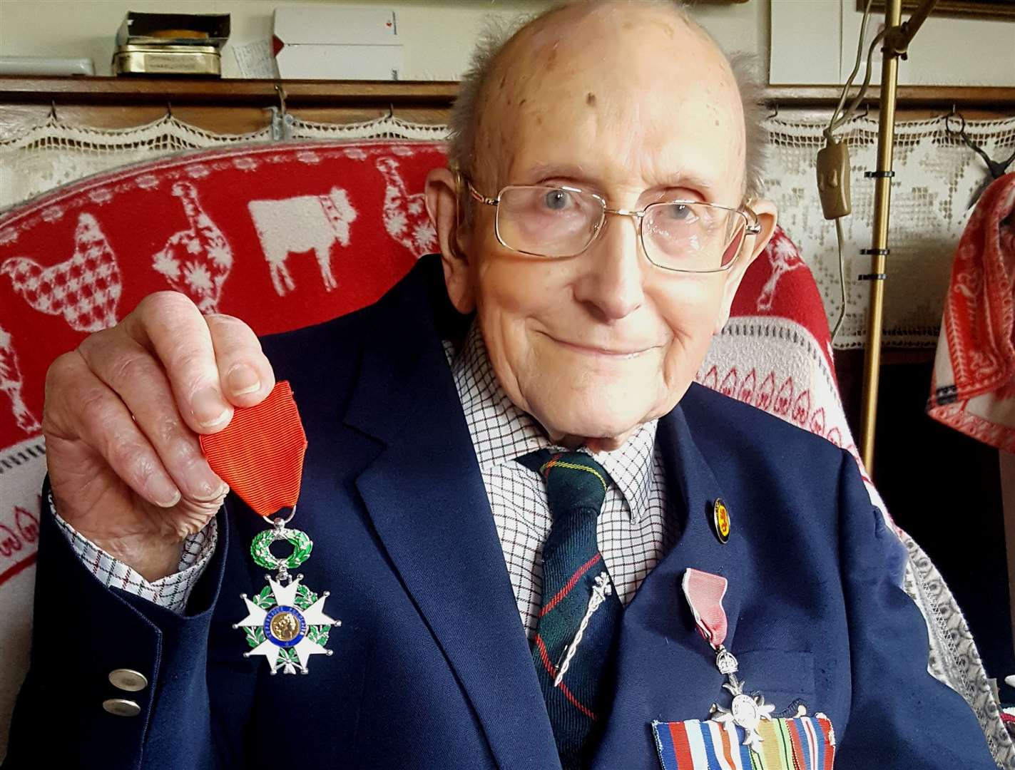 Theo Dalgliesh with his French medal (8321883)