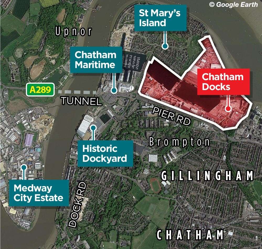MM CHATHAM DOCKS Map showing where Chatham Docks is