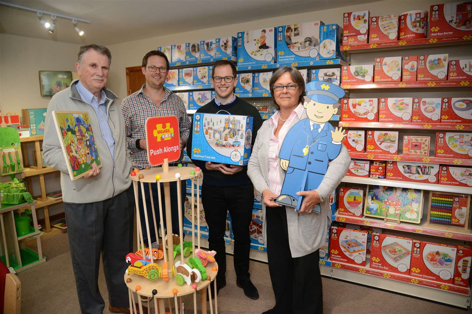 Peter, Sam, Tom and Liz Ireland, the family behind BigJigs Toys in Folkestone. Picture: Gary Browne