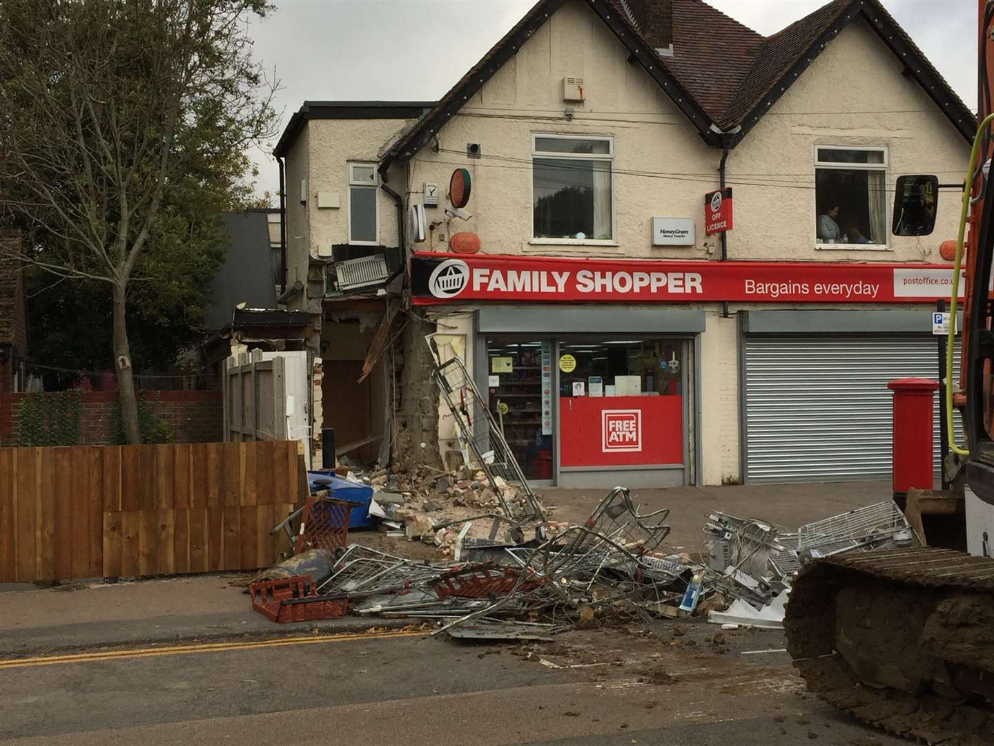 The Family Shopper store in St Martin's Hill, Canterbury, suffered a ram raid