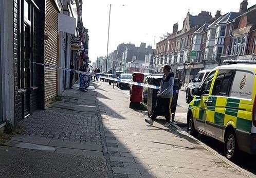 A shop in Cliftonville has been taped off. Picture: Samantha Parker (10011257)