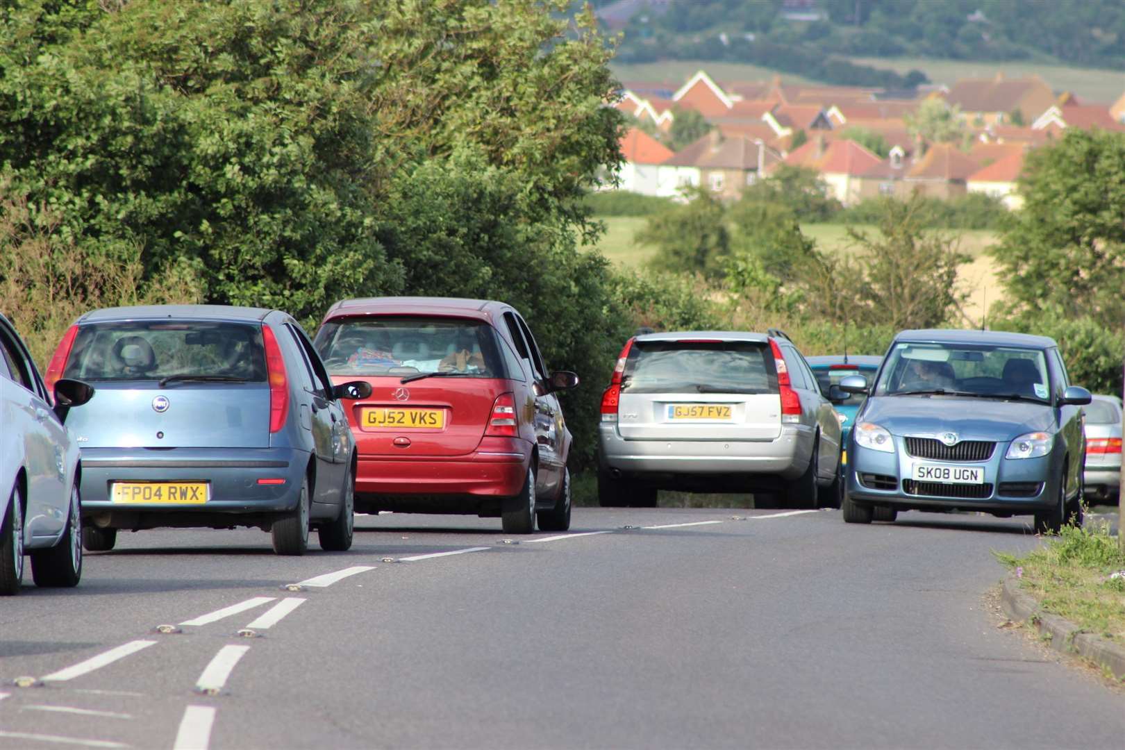 Traffic queues on the Lower Road