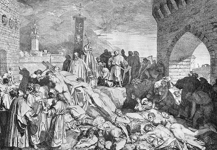 People dying during the Black Death in Florence in 1348
