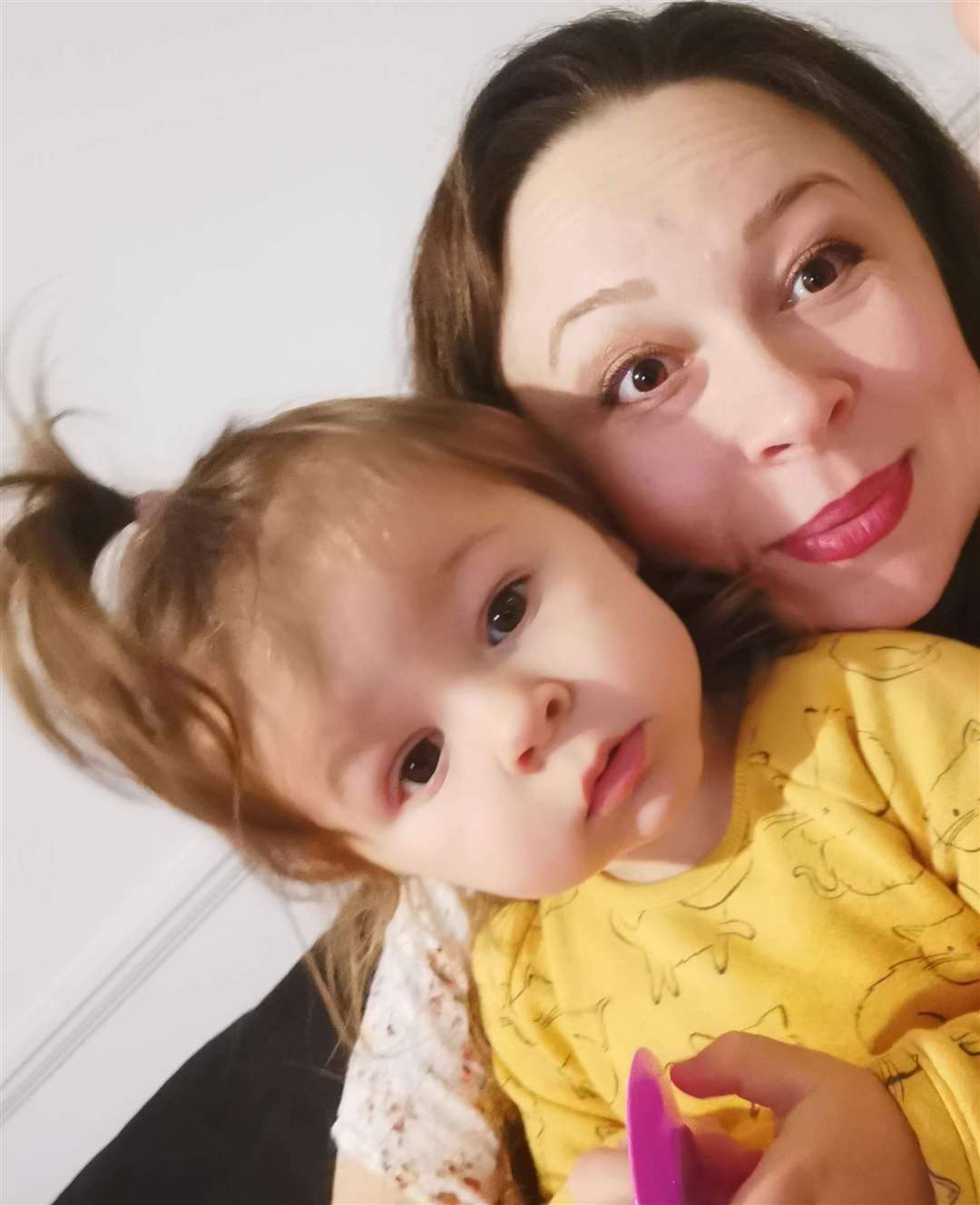 Baby Katherina Hristova, from Chatham, with her auntie Dessie who spotted the white dot in her eye which led to the diagnosis of retinoblastoma. Picture: CECT