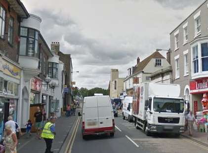The alleged assault took place in Queen Street, Deal. Picture: Google Maps