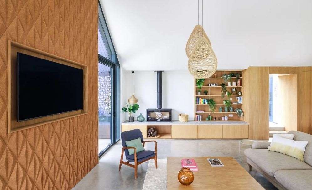 The living room has great views out into the garden. Picture: The Modern House