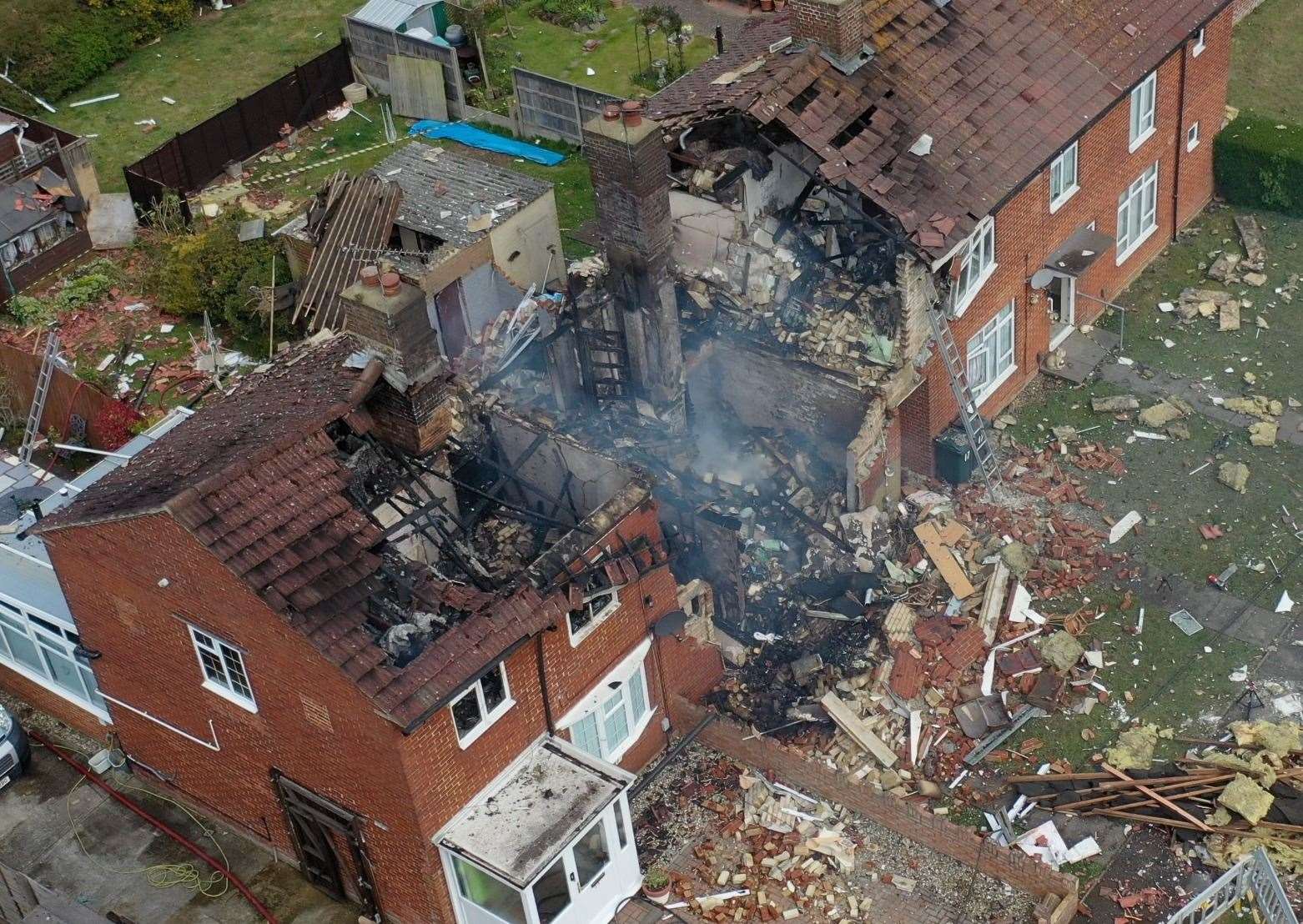 The scene of devastation following the explosion in May