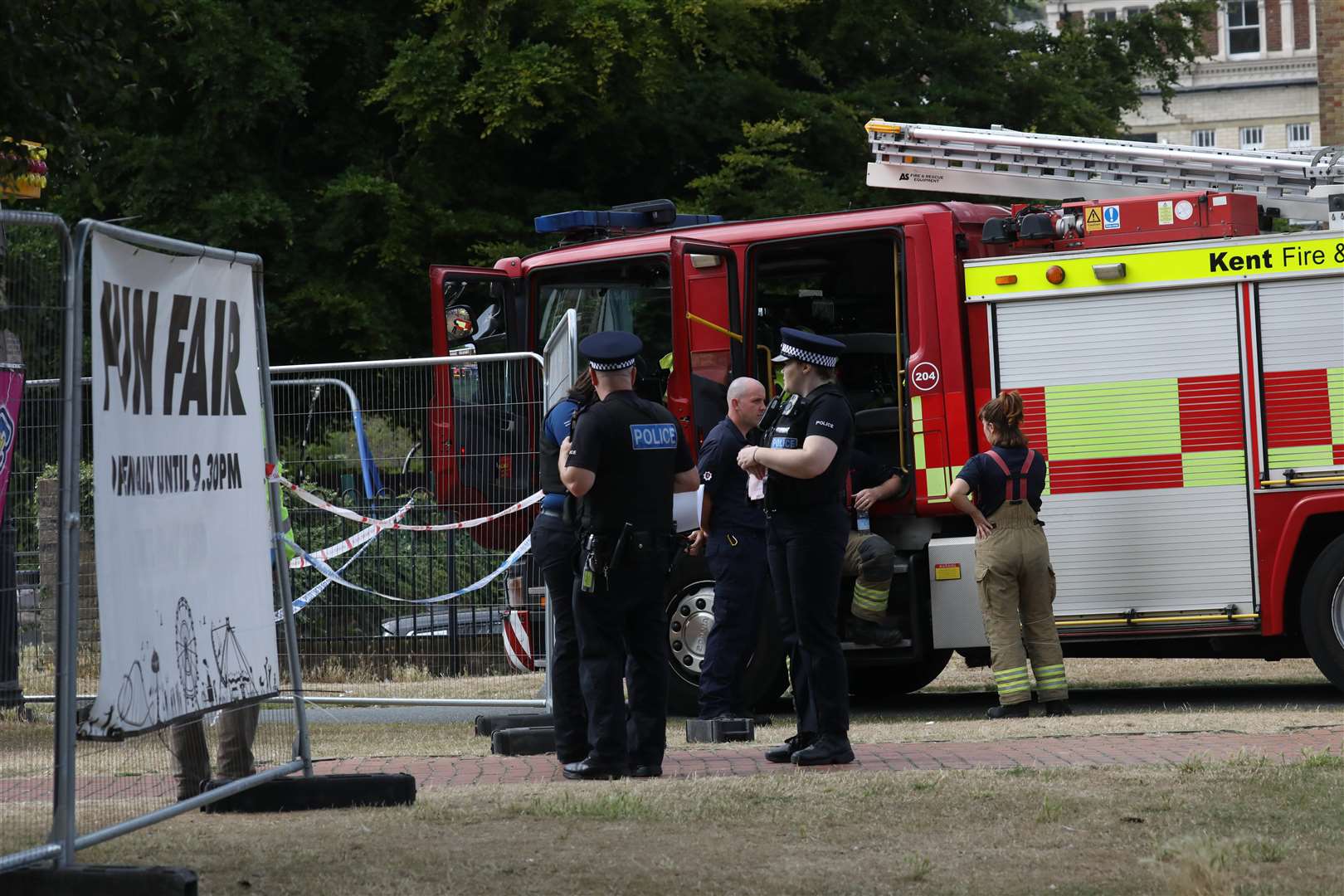 A teenage boy was found at a fairground in Dover yesterday. Photo: UKNIP