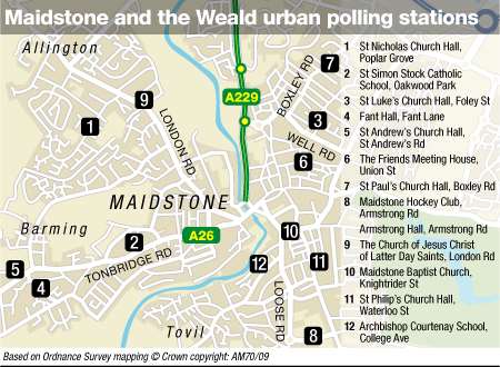 Polling stations in Maidstone and the Weald