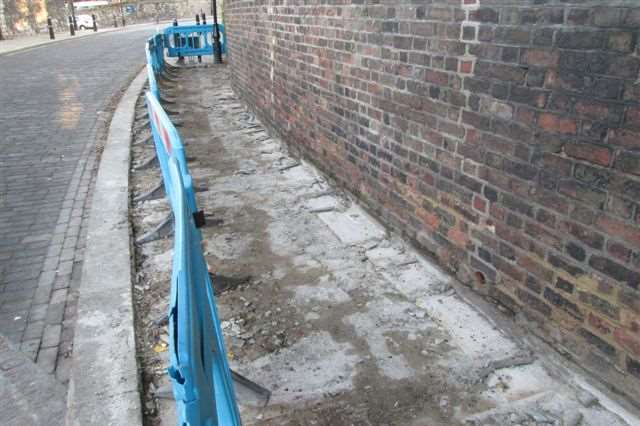 Yorkstone slabs were dug up from this pavement in Rochester