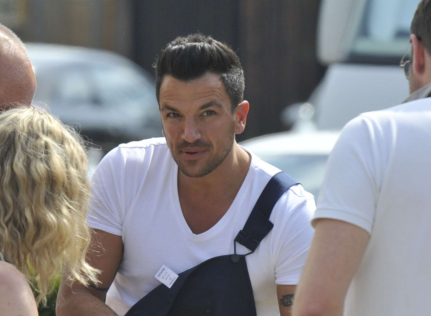 Peter Andre during recent filming in Ashford