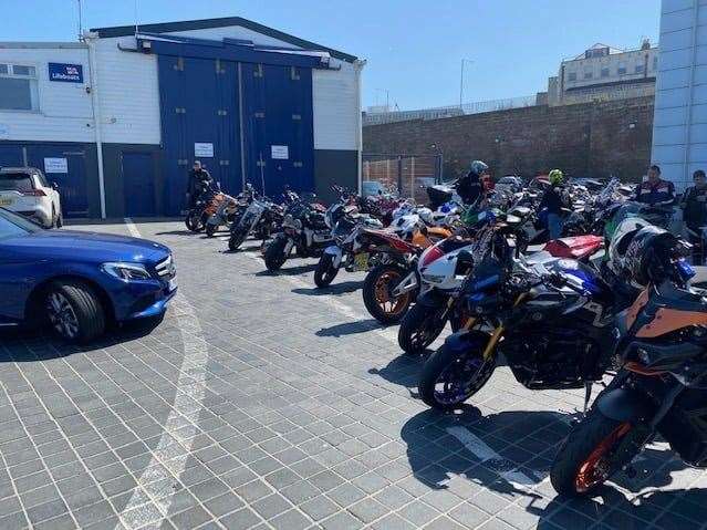 A number of motorbikes appear to be blocking access to Margate's lifeboat station. Picture: RNLI Margate Lifeboat/Facebook