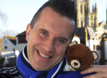 Ted the KM Charity Team mascot with his best friend and Honorary Patron of the charity Phil 'Mister Maker' Gallagher.
