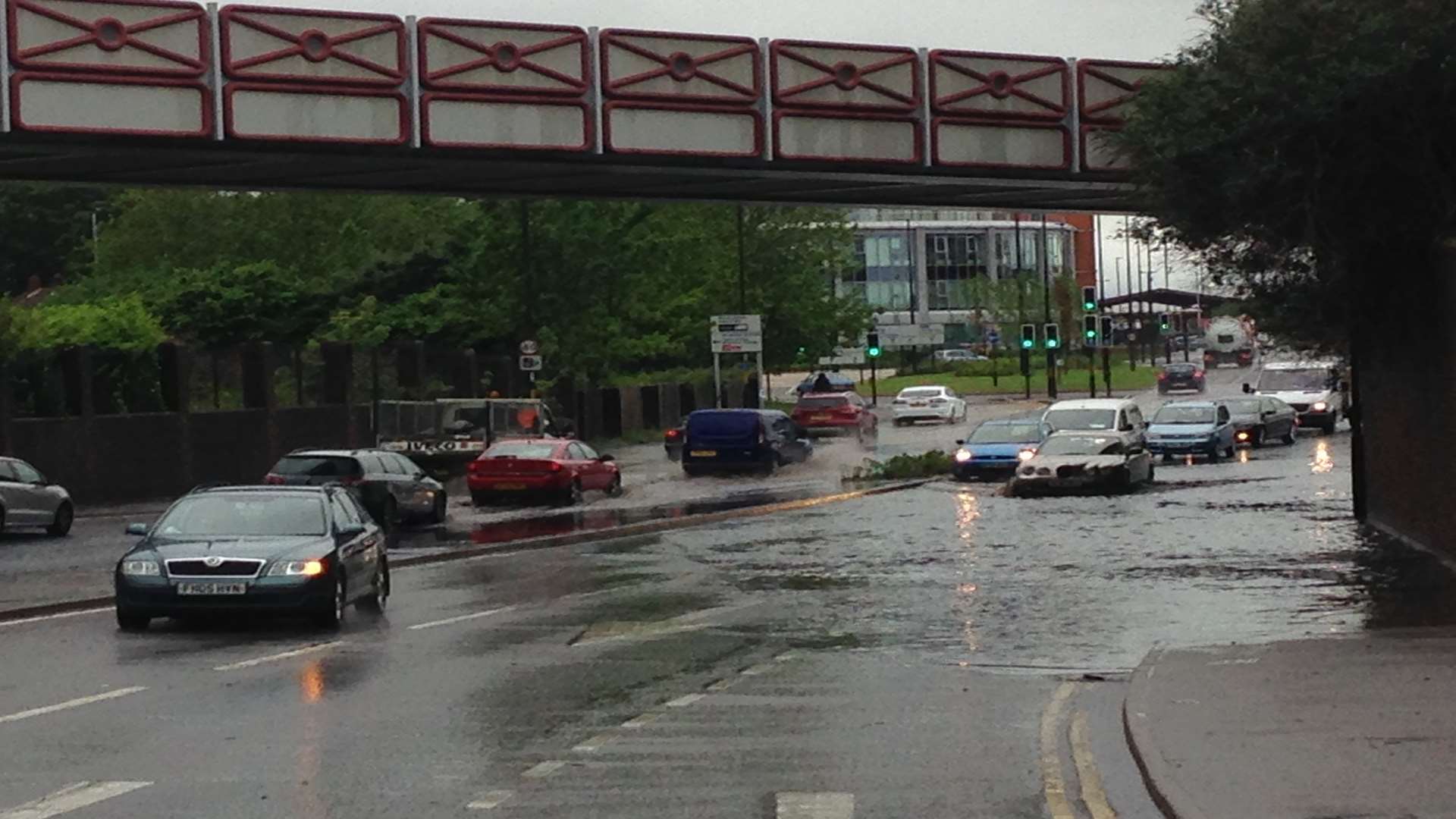 Flooding in Pier Road, Gillingham. Pic: Rachel Dixon
