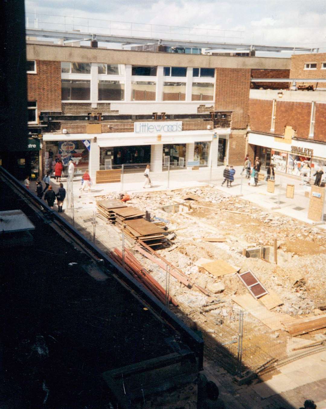 The open courtyard of the Tufton Centre is seen here during the conversion works in 1989. Picture: Steve Salter